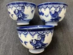 【未使用】有田焼★鍋島★唐子柄の湯呑みセット3個