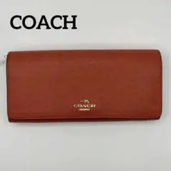 COACH 長財布 クロスグレインレザー ラウンドジップ