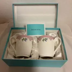 新品▼Tiffany&Co. 花柄 マグカップ セット ペアカップ ティファニー