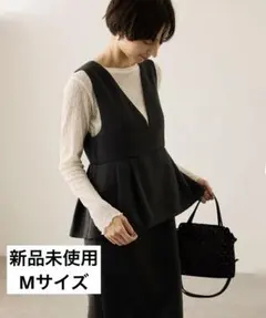 ペプラムジャンパースカート　ロペピクニック　ブラック　黒　M 着痩せ　新品