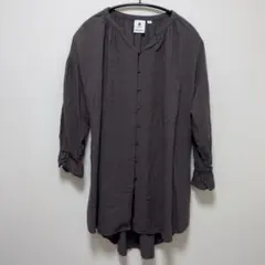 niko and ... ダークグレー ブラウスウエストリボン付き M