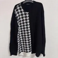COMME CA ISM L ハウンドトゥースセーター