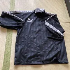 PUMA 黒ストライプ　ジッパージャケットEXTRAサイズ　サッカー