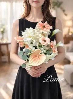 【値下げ中】ウェディングブーケ ブートニア　ピンクとホワイト 造花