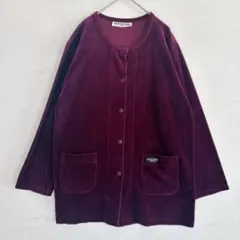 소니아 리키엘 SONIA RYKIEL 벨루어 가디건 보르도 M