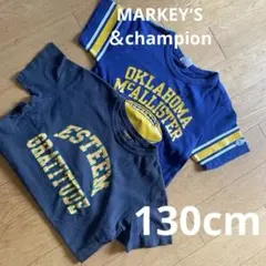 130cm マーキーズ　チャンピオン　カレッジロゴ　TシャツSETのサムネイル