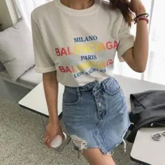 DABAgirl レタリングラウンドネックTシャツ ダバガールのサムネイル