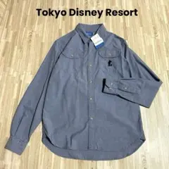 未使用✨Disney ✨ミッキー刺繍 長袖ダンガリーシャツ✨Mサイズのサムネイル