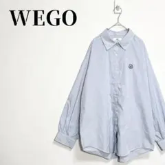 WEGO　ロゴ刺繍ボリュームスリーブシャツ　長袖　カジュアル　ブルーストライプのサムネイル