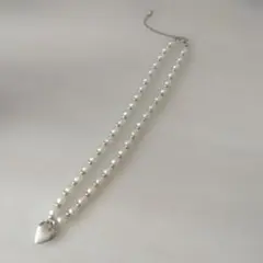 パールビーズ ハート型ネックレス