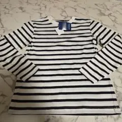 ストライプ柄長袖カットソー