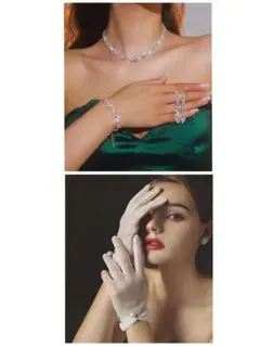 結婚式　ネックレス・ブレスレット・グローブセット