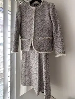 Theory ツイード セレモニースーツ ホワイト×ブラック