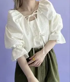 Wcloset　2way　リボン付きカーディガン