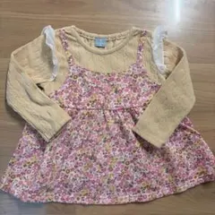 フラワープリント長袖カットソー