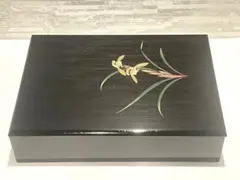 木製漆器 梅の花デザイン 2分割 道具箱 書類入れ 書類箱