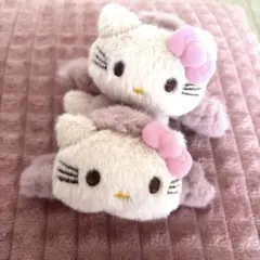 新品未使用❤️ハローキティ❤️キティちゃんふわふわバレッタ‼️髪留めクリップ、ヘアクリ