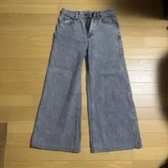 GU グレー ワイドパンツ