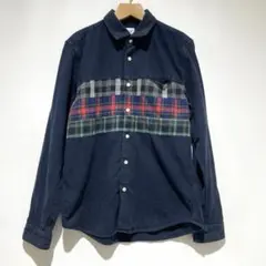 graniph 長袖シャツ メンズ ネイビー ストリート チェック M