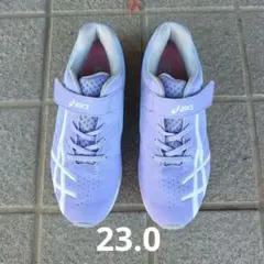 asics パープル スニーカー キッズ用　レーザービーム