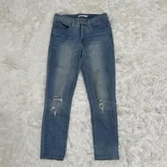 ✨ Levi's リーバイス　ハイライズスキニー　ダメージデニムパンツ　ブルー