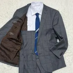 美品✨ カノニコ生地 銀座グローバルスタイル スーツセットアップ ウィンドウペン