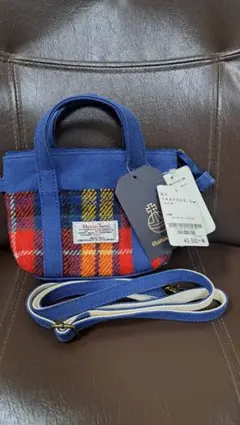新品タグ付き Harris Tweed チェック柄 2way ミニ トート
