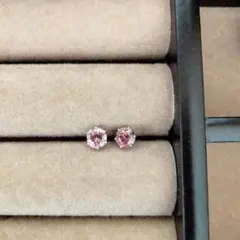 天然石 ピンクジルコン スタッドピアス 約5mm