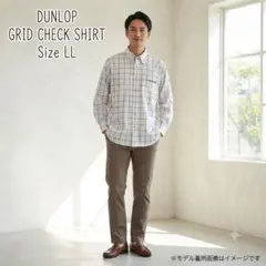 チェック柄 長袖シャツ ホワイト系 DUNLOPのサムネイル