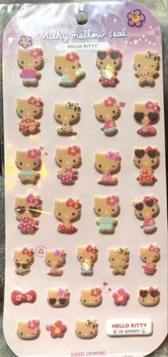 ハローキティ シール Milky mellow seal コットンパフィシール