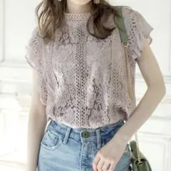 GRL グレイル フレンチスリーブレースブラウス ze490