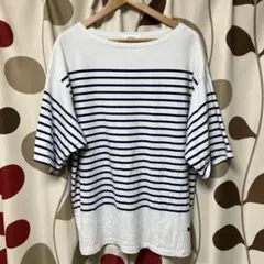 ONCILY ボーダーTシャツ ホワイト×ネイビー