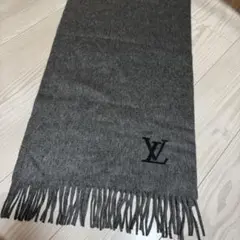 LOUIS VUITTON グレー マフラー 100%カシミヤ