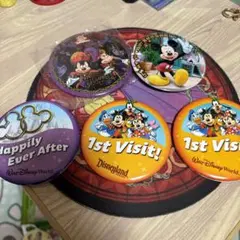 ディズニー 缶バッジ 海外 5点まとめて
