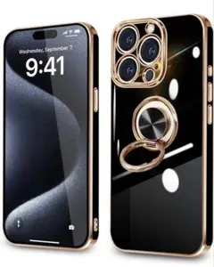 iPhone15Proケース リング付き 車載ホルダー対応 6.1インチ