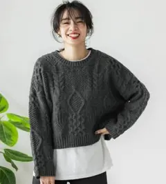 coca　新品　パターンニット レディース ニット セーター　Lサイズ