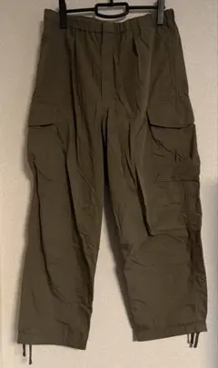 【Uniqlo U】メンズワイドフィットパラシュートカーゴパンツ Lオリーブ
