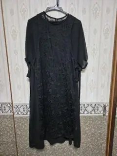 アトリエドゥサボン　くちづけレースワンピース　黒