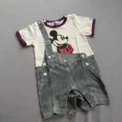 Lee×ディズニー　ミッキーマウス オーバーオールだまし絵ロンパース 80cm