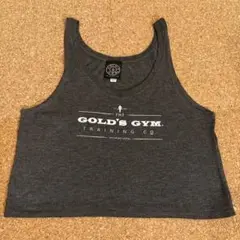 GOLD'S GYM ダークグレー レディースタンクトップ　ショートワイド　S