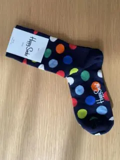 Happy Socks ドット柄ソックス ネイビー