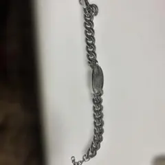 DIESELシルバー ステンレススチール チェーンブレスレット