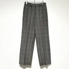 n1217【プラステ】XS グレンチェック テーパードパンツ ストレッチ グレー