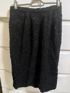 黒 レース タイトスカート ひざ丈