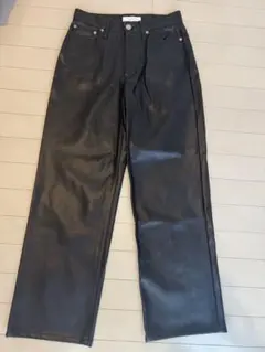 BEAUTY &YOUTH 5ポケット フェイクレザーパンツ M ブラック