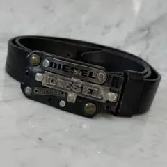 イタリア製 DIESEL ディーゼル ベルト 本革 ブラック 黒 メタル