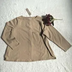 isoLaine ベージュ 裏起毛　 長袖 カットソー　Lサイズ