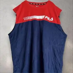 フィラ バイカラー クルーネックノースリーブ XL 赤紺 ポリエステル 運動のサムネイル