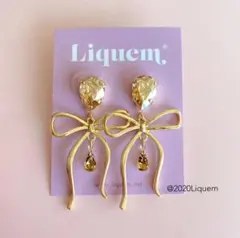 Liquem / リボン・ピアス（GLD)