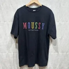 MOUSSY ロゴ刺繍 半袖Tシャツ ブラックのサムネイル